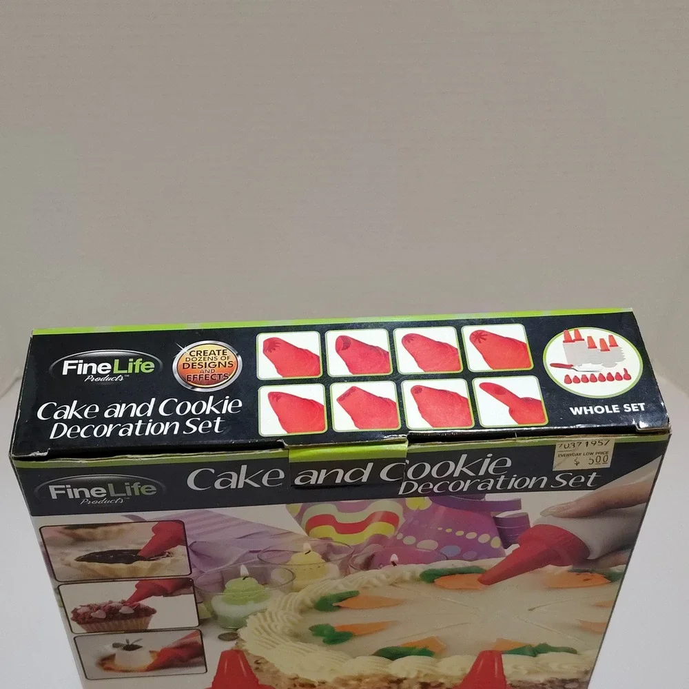Fine Life Products Cake and Cookie Decoration Set 19 Pieces Red‎ White Black